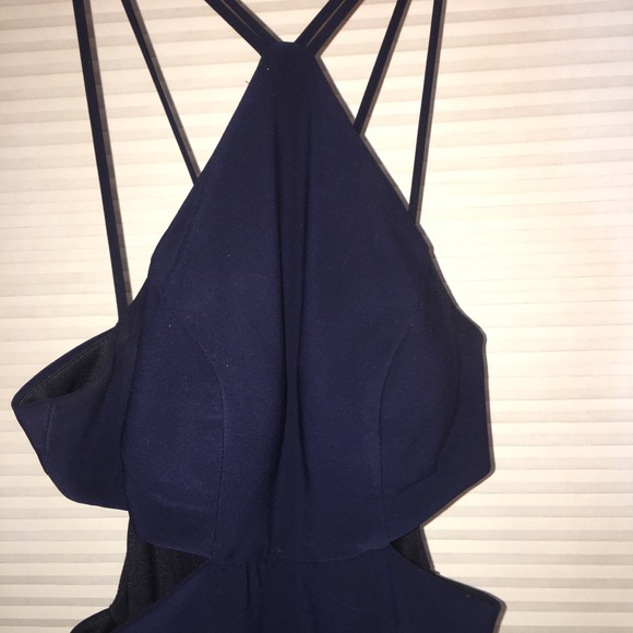 Dark Blue Long Prom Dress with Leg Slit - Picture 6 of 8